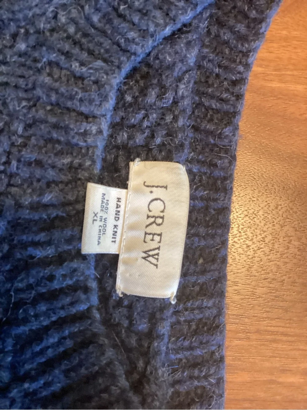 J. Crew Dark Navy Ribbed Hand-Knit Sweater